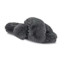 JS Jessica Simpson High Plush Cross Womens Slip-On Slippers