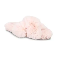 JS Jessica Simpson High Plush Cross Womens Slip-On Slippers