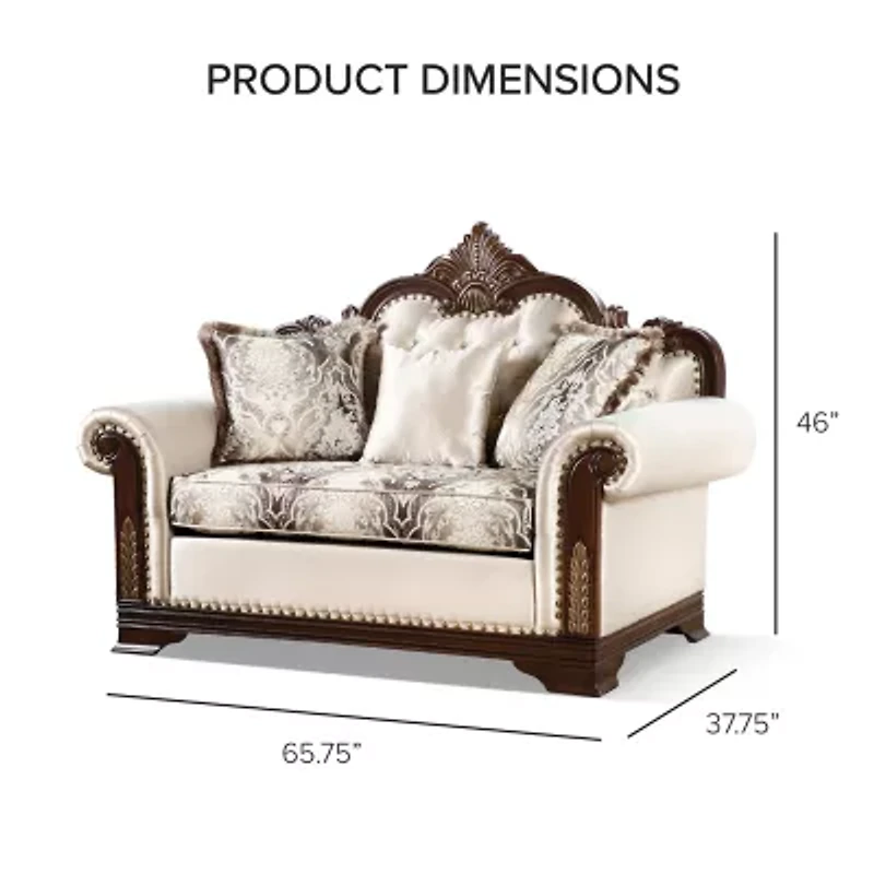 Dulupen Roll-Arm Upholstered Loveseat
