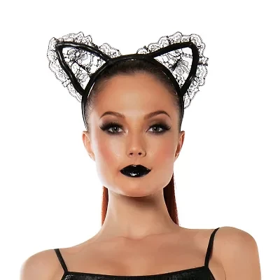 Womens Lace Cat Ears Costume