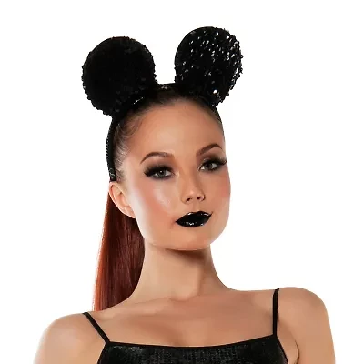 Womens Sequin Mouse Ears Costume