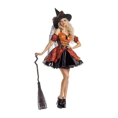Womens Sweet Candy Corn Witch Costume