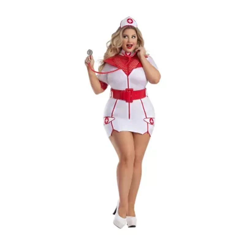 Womens Plus Zip Up Nurse Costume
