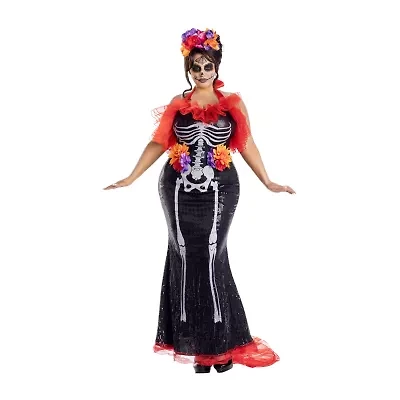 Womens Plus Glamour Muerta Costume