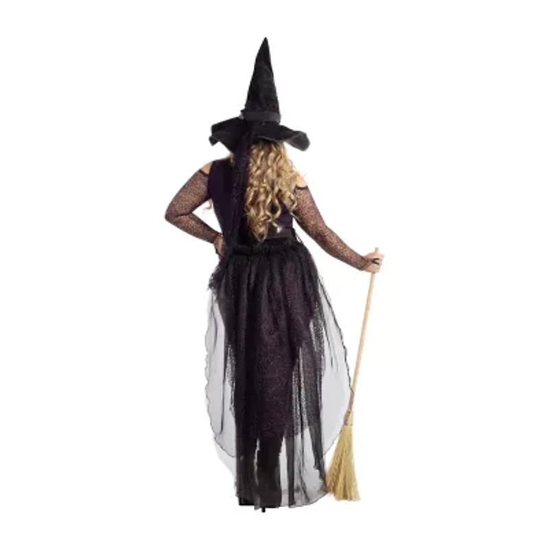 Womens Plus Midnight Violet Witch Costume