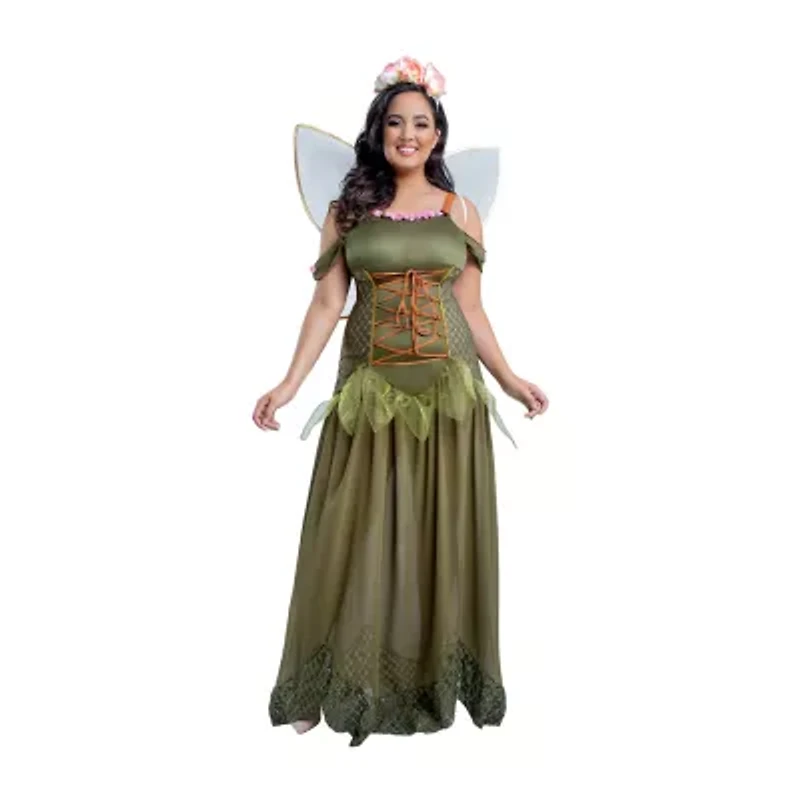 Womens Plus Rose Fairy Princess Costume