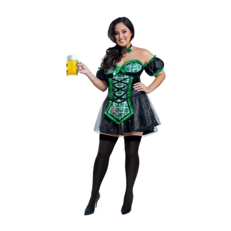 Womens Plus Lucky Beer Girl Costume