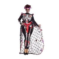 Womens Plus Rose Day Of Dead Costume