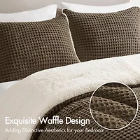 Madison Park Ellis Waffle Knot Chenille Midweight Comforter Set