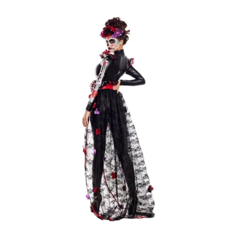 Womens Rosas Day Of Dead Costume
