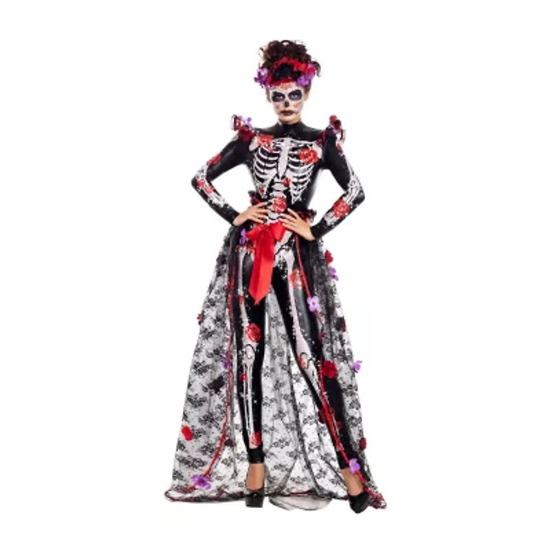 Womens Rosas Day Of Dead Costume