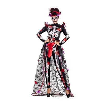 Womens Rosas Day Of Dead Costume
