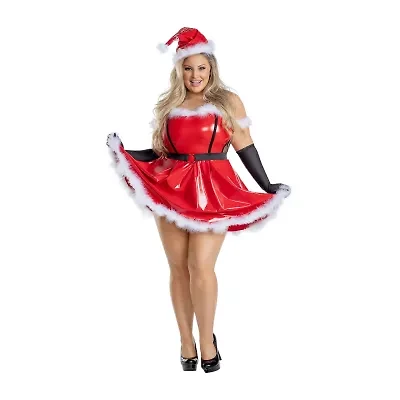 Womens Plus Meanie Santa Baby Costume