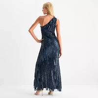 Bob Mackie Womens Sleeveless Beaded Evening Gown