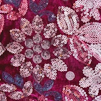 Bob Mackie Womens Sequin Sleeveless Floral Sheath Dress