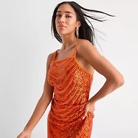 Bob Mackie Womens Sequin Sleeveless Sheath Dress