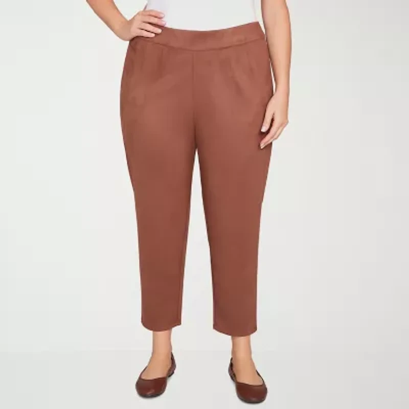 Hearts Of Palm Womens Ankle Mid Rise Plus Pull-On Pant