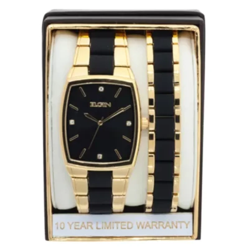 Elgin Mens Black Watch Boxed Set Fg1610010ttst