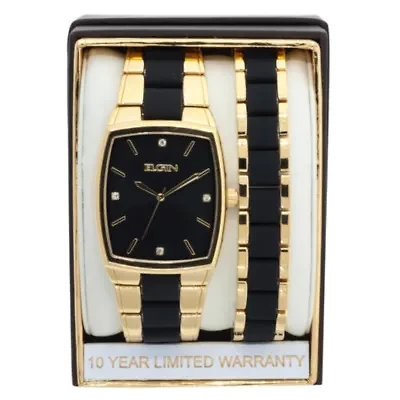 Elgin Mens Black Watch Boxed Set Fg1610010ttst