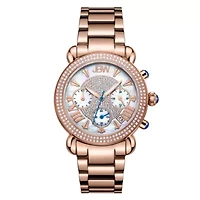 JBW Victory Womens Diamond-Accent Rose-Tone Stainless Steel Bracelet Watch JB-6210-160-G