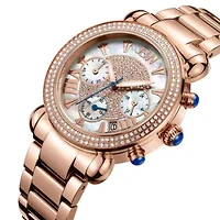 JBW Victory Womens Diamond-Accent Rose-Tone Stainless Steel Bracelet Watch JB-6210-160-G