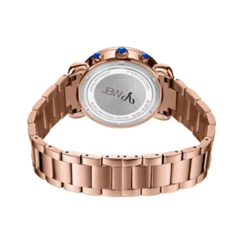 JBW Victory Womens Diamond-Accent Rose-Tone Stainless Steel Bracelet Watch JB-6210-160-G