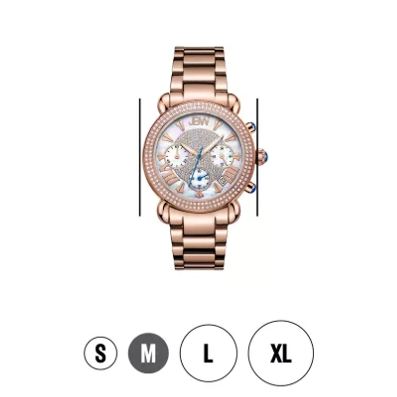 JBW Victory Womens Diamond-Accent Rose-Tone Stainless Steel Bracelet Watch JB-6210-160-G