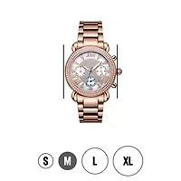 JBW Victory Womens Diamond-Accent Rose-Tone Stainless Steel Bracelet Watch JB-6210-160-G