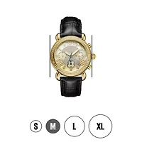 JBW Victory Womens 1/6 CT. T.W. Diamond Black Leather Strap Watch JB-6210L-A