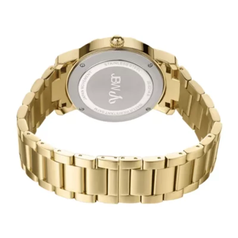 JBW Olympia Womens 1/5 CT. T.W. Diamond Gold-Tone Stainless Steel Bracelet Watch