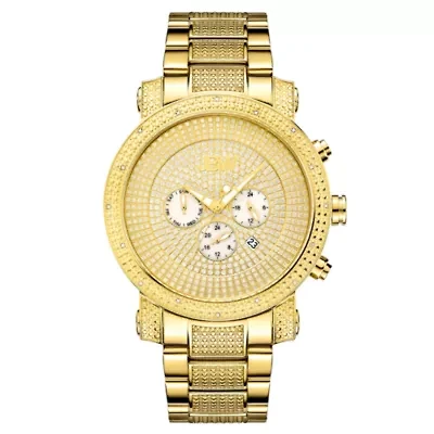 JBW Victor Mens Diamond- and Crystal-Accent Gold-Tone Stainless Steel Watch JB-8102-A