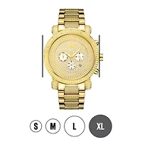 JBW Victor Mens Diamond- and Crystal-Accent Gold-Tone Stainless Steel Watch JB-8102-A