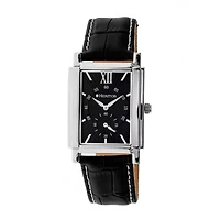 Heritor Frederick Mens Automatic Black Leather Strap Watch Herhr6102