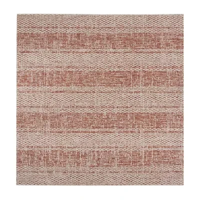 Safavieh Courtyard Collection Elena Geometric Indoor/Outdoor Square Area Rug