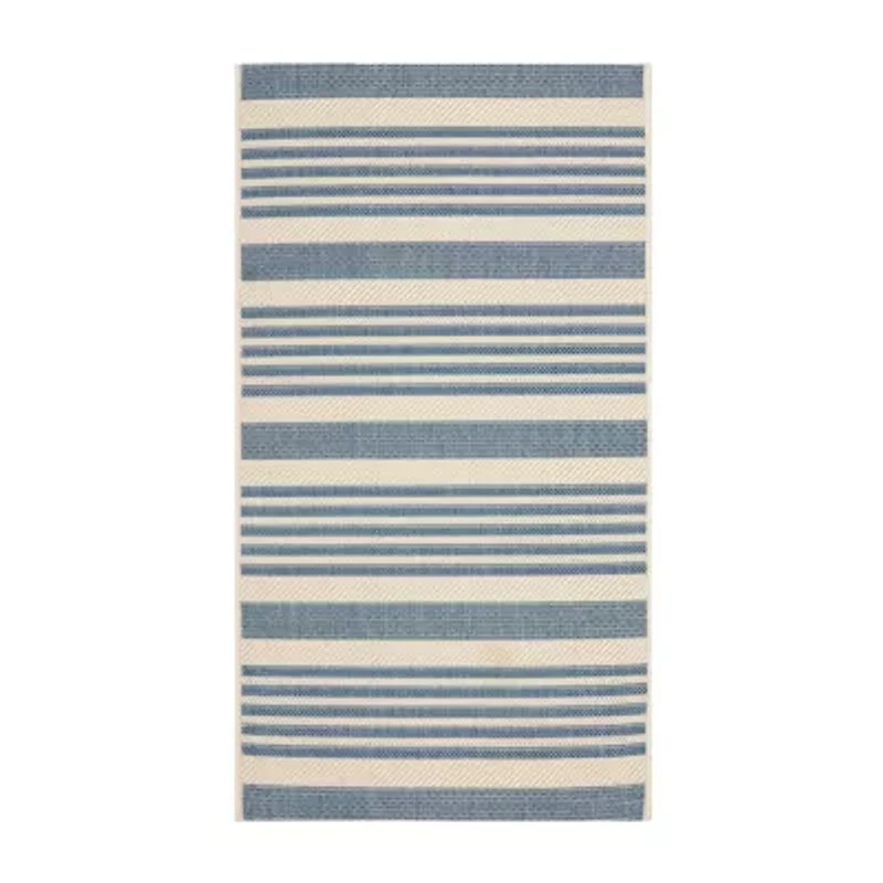 Safavieh Courtyard Collection Santos Stripe Indoor/Outdoor Area Rug
