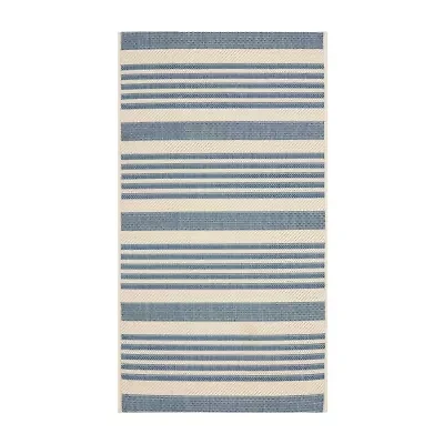 Safavieh Courtyard Collection Santos Stripe Indoor/Outdoor Area Rug