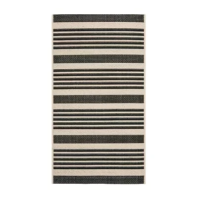 Safavieh Courtyard Collection Santos Stripe Indoor/Outdoor Area Rug