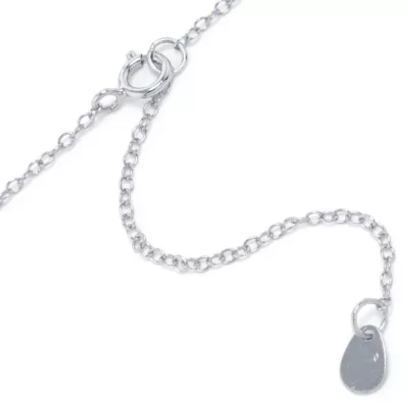 Silver Treasures Sterling Silver 16 Inch Cable Cubic Zirconia Round Pendant Necklace