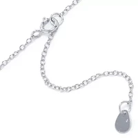 Silver Treasures Sterling Silver 16 Inch Cable Cubic Zirconia Round Pendant Necklace