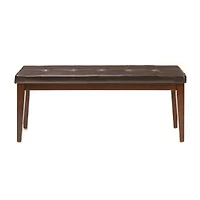 Landry Tufted Faux-Leather Bench
