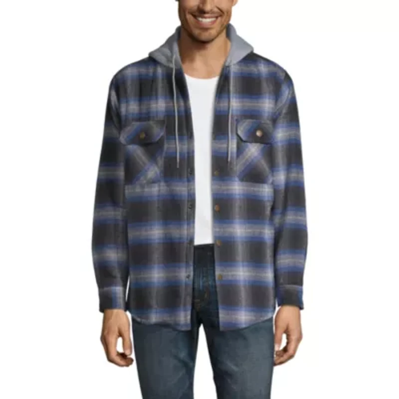 Victory Mens Hooded Midweight Shirt Jacket