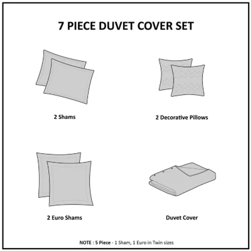 Intelligent Design Maize Cotton Jacquard Duvet Cover Set with Euro Shams and Throw Pillows