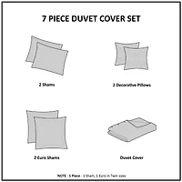 Intelligent Design Maize Cotton Jacquard Duvet Cover Set with Euro Shams and Throw Pillows