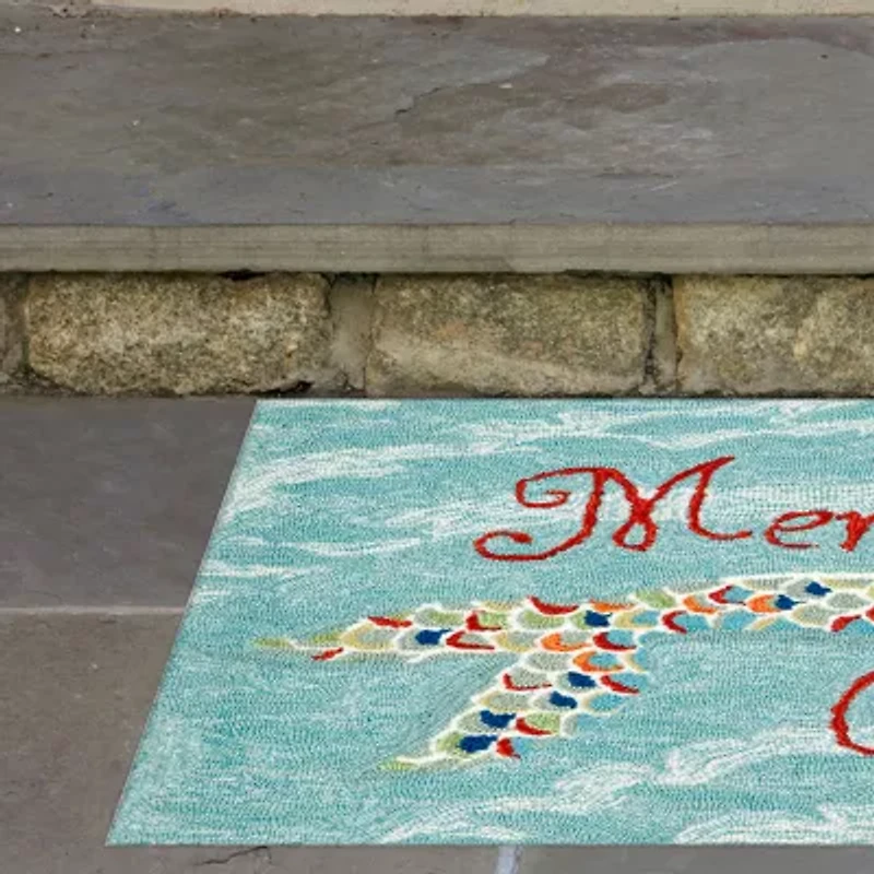 Liora Manne Frontporch Mermaid Crossing Hand Tufted Indoor Outdoor Rectangular Accent Rug