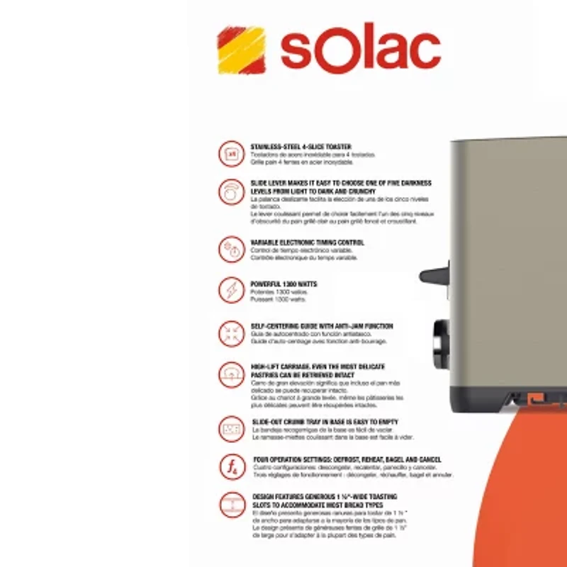 SOLAC My Toast Duplo Legend 4-Slice Toaster