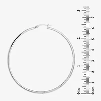 Womens Sterling Silver 60mm Hoop Earrings