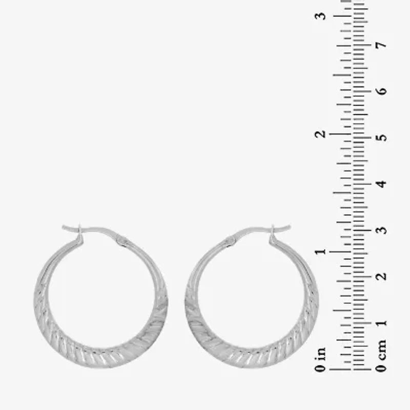 Womens Sterling Silver 28.7mm Hoop Earrings