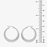 Womens Sterling Silver 28.7mm Hoop Earrings