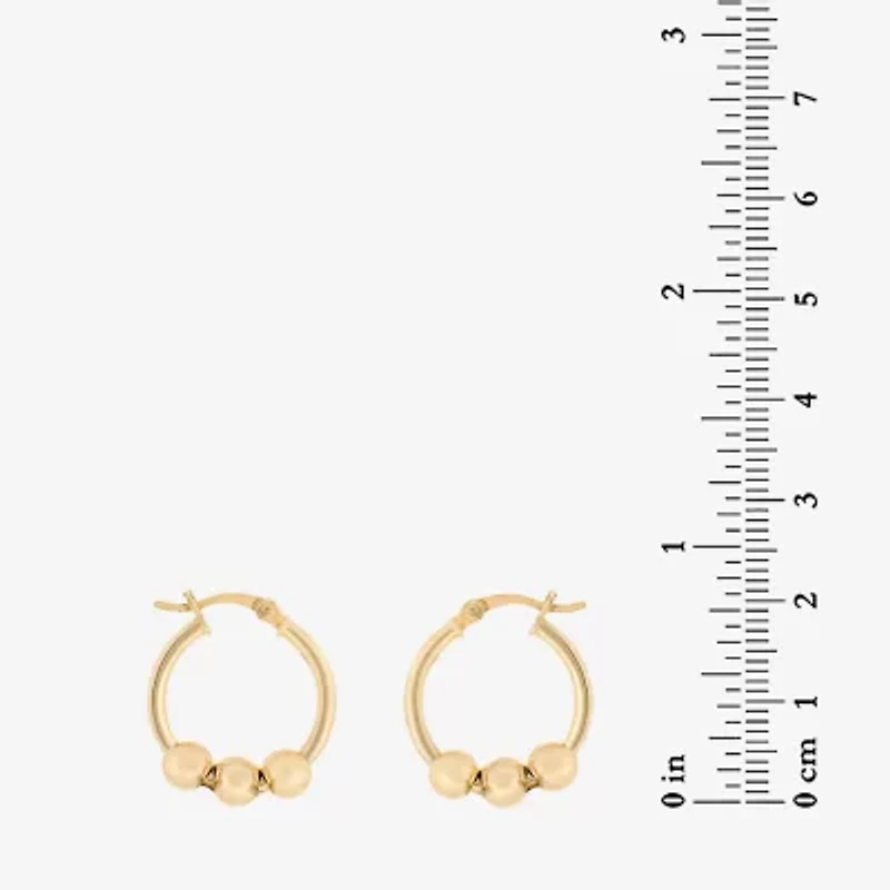 Womens 18K Gold Over Silver 25.4mm Hoop Earrings