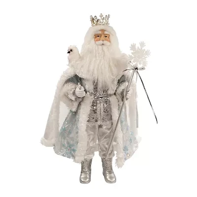 Kurt Adler 21-Inch Silver White And Lavender Blue Standing Christmas Santa Figurine